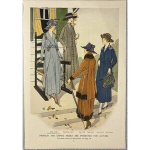 Fashion Illustration "Princess & Empire Modes" Print Ad McCall's Magazine 1917